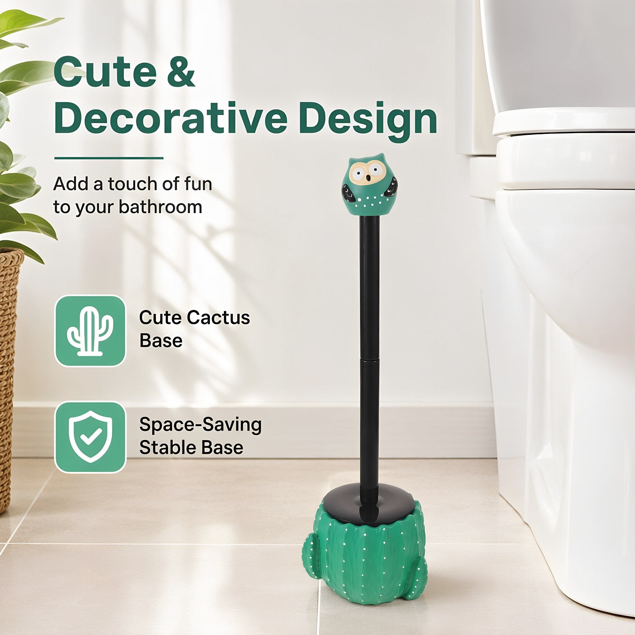 Toilet Brush Hard Bristle Owl  - Brush Bristle Set recension och pris